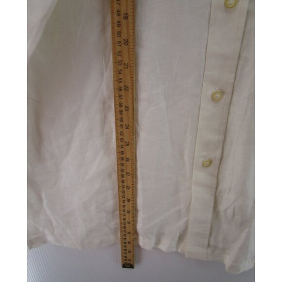 Inserch Shirt XL Linen Button Up Military Flap Pockets Collared Woven - Picture 4 of 9